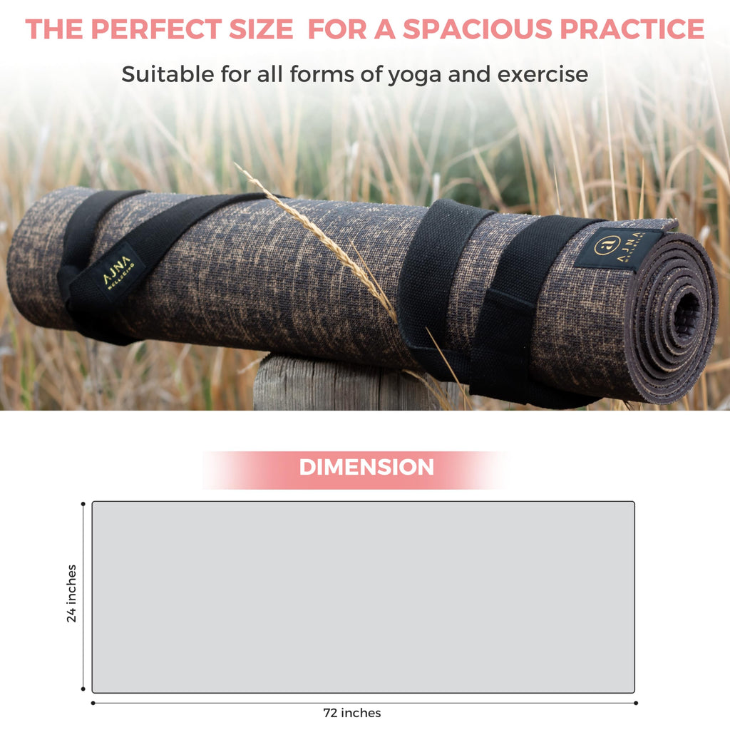 Foiller Premium Natural Jute Yoga Mat. Organic & Eco Friendly,Non-Toxic and  Reversible. Non Slip - Standard Size (71x24x4mm) for Women and Men,Workout